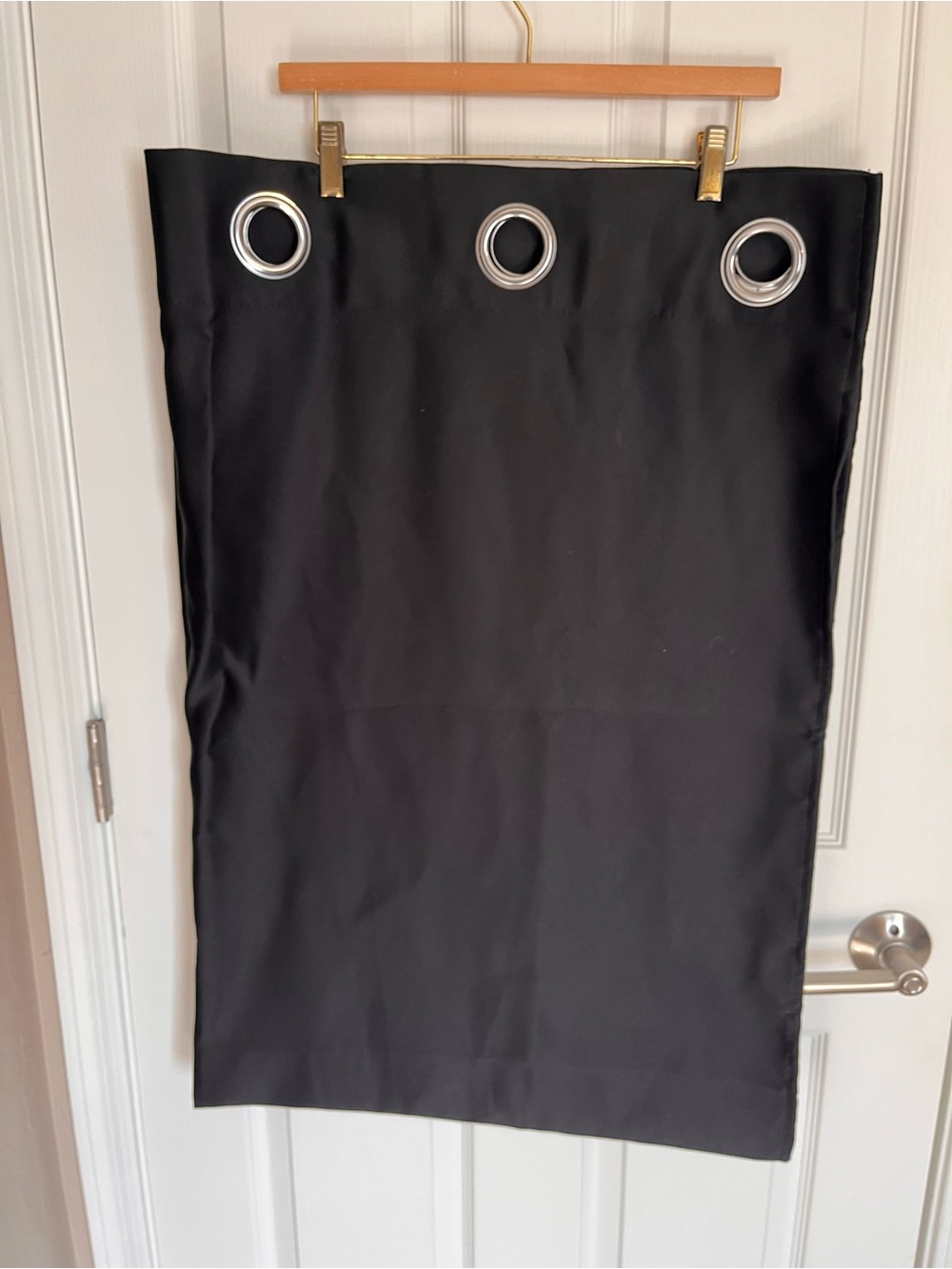 Two Panels Quality Soft Blackout Grommets Curtains Black Set of 2 - 42" X 64"